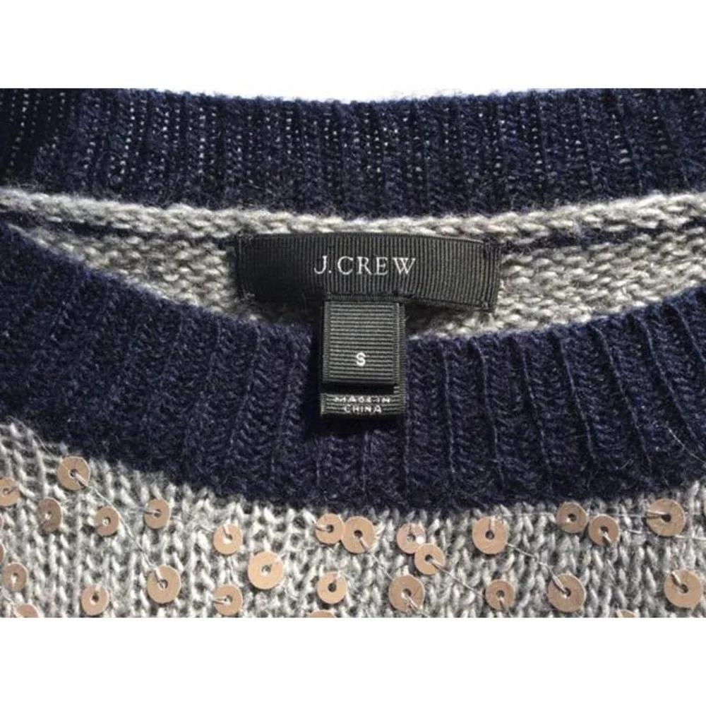 J. Crew Gray Sequins Wool Mohair Sweater‎ Small